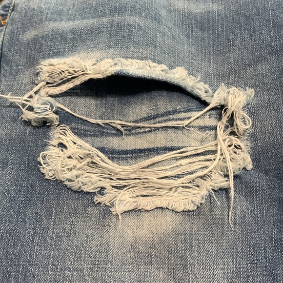 Machine Ripped Blue Jeans (LINED) - Picture 7 of 8